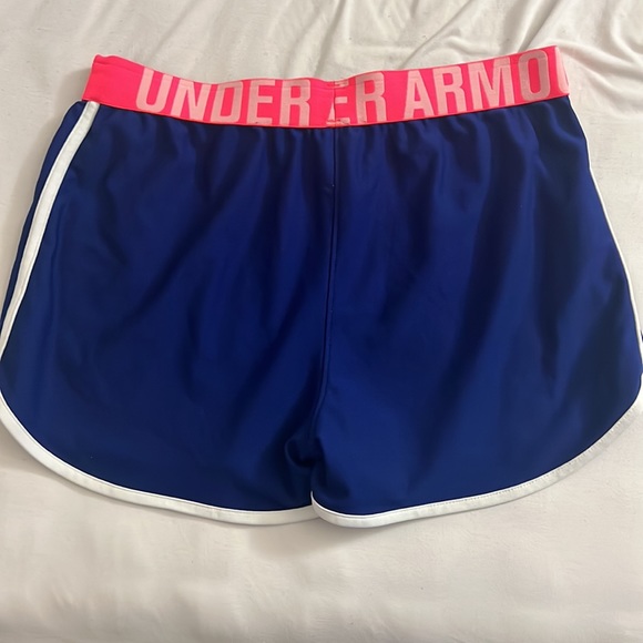 YXL Under Armour Blue/Pink Shorts - Picture 2 of 3